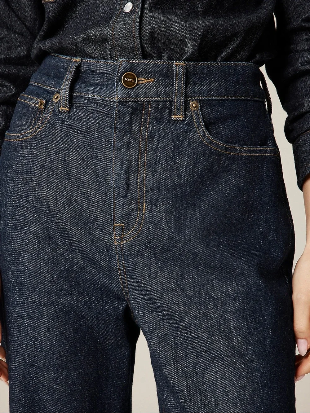J. Crew Women's Dark Indigo Petite Curvy Wide-Leg Jeans